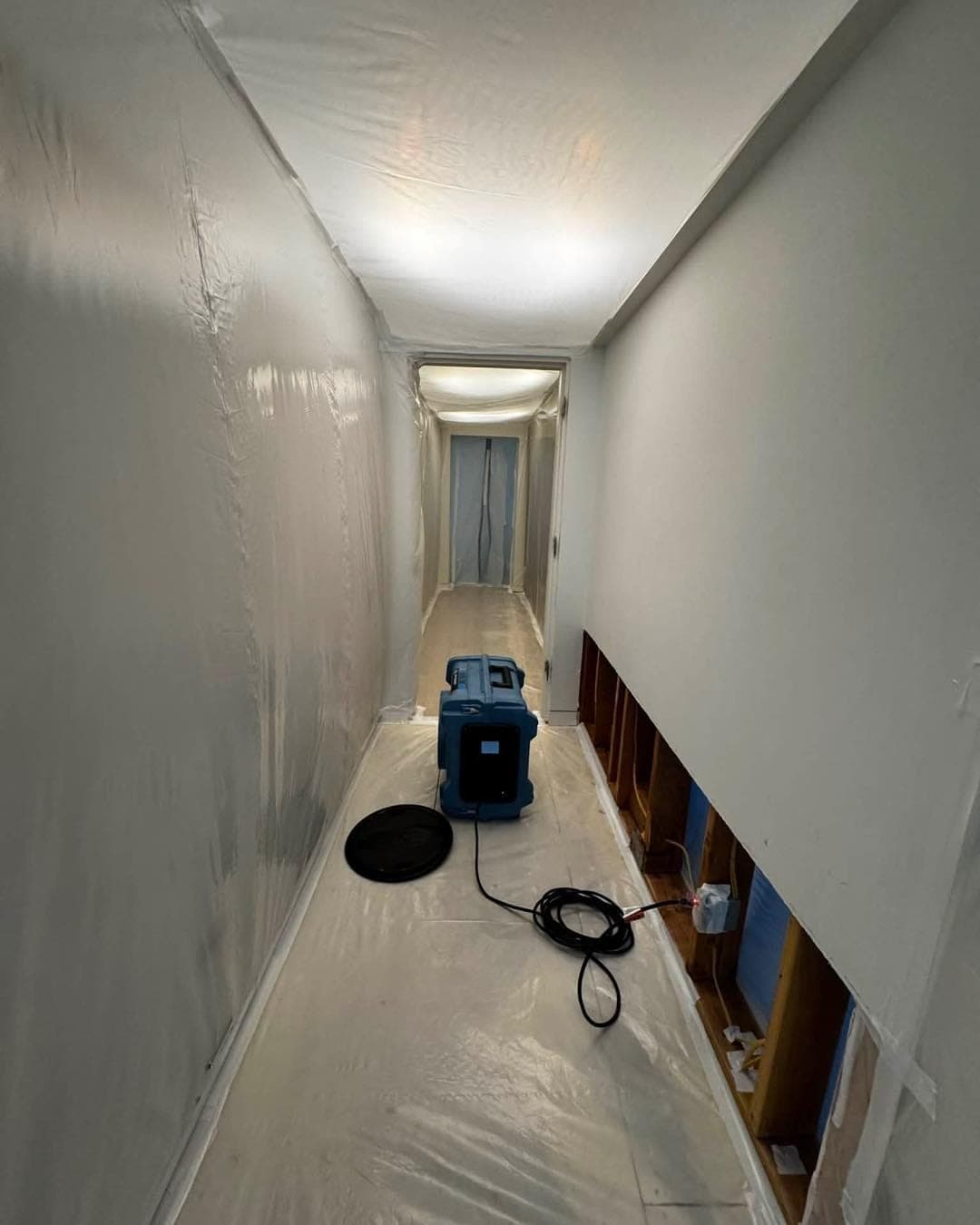 GOAT Home Services water damage restoration in progress